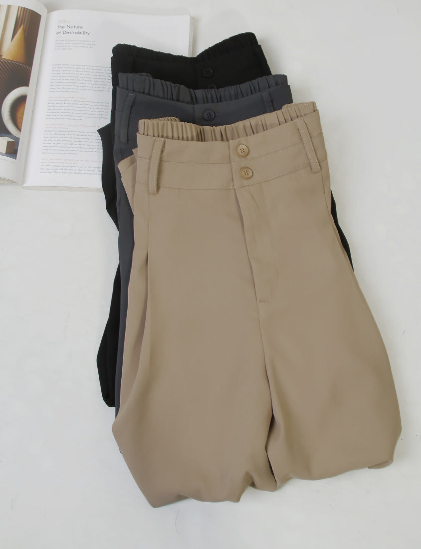 MISS. Wrinkle-Resistant High Waist A-Line Plus Size Tailored Wide Pants
