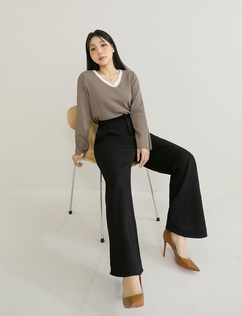MISS. Easy Care Flared Plus Size Tailored Pants
