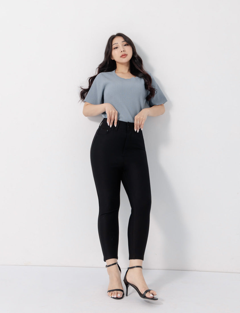 Cooling Lyocell Knit Plus Size Short Sleeve Top
