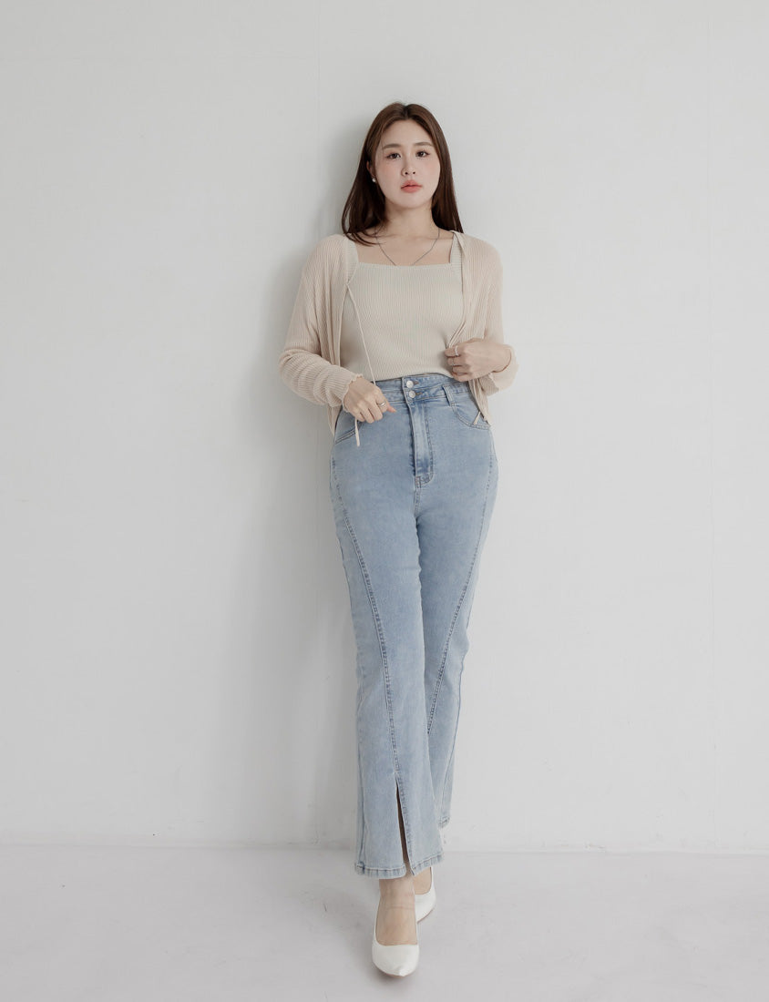 MISS. Ice Silk Lyocell Bra Bulges Support Knit Plus Size Tank Top