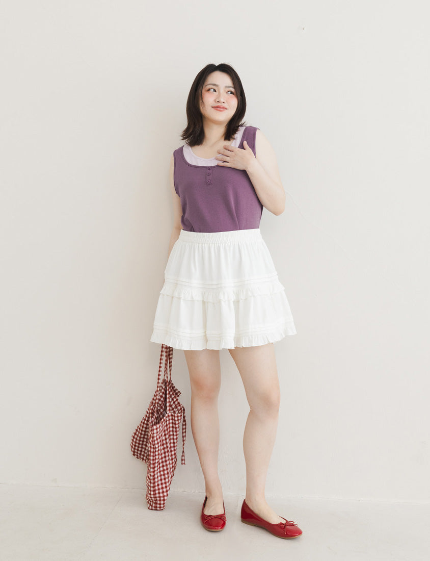 Versatile Faux Two Piece Button Front Plus Size Vest