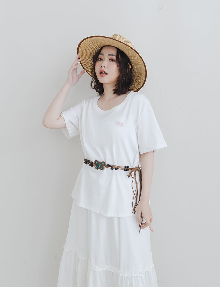LOVE Soft Color-Block Plus-Size Embroidered Tee