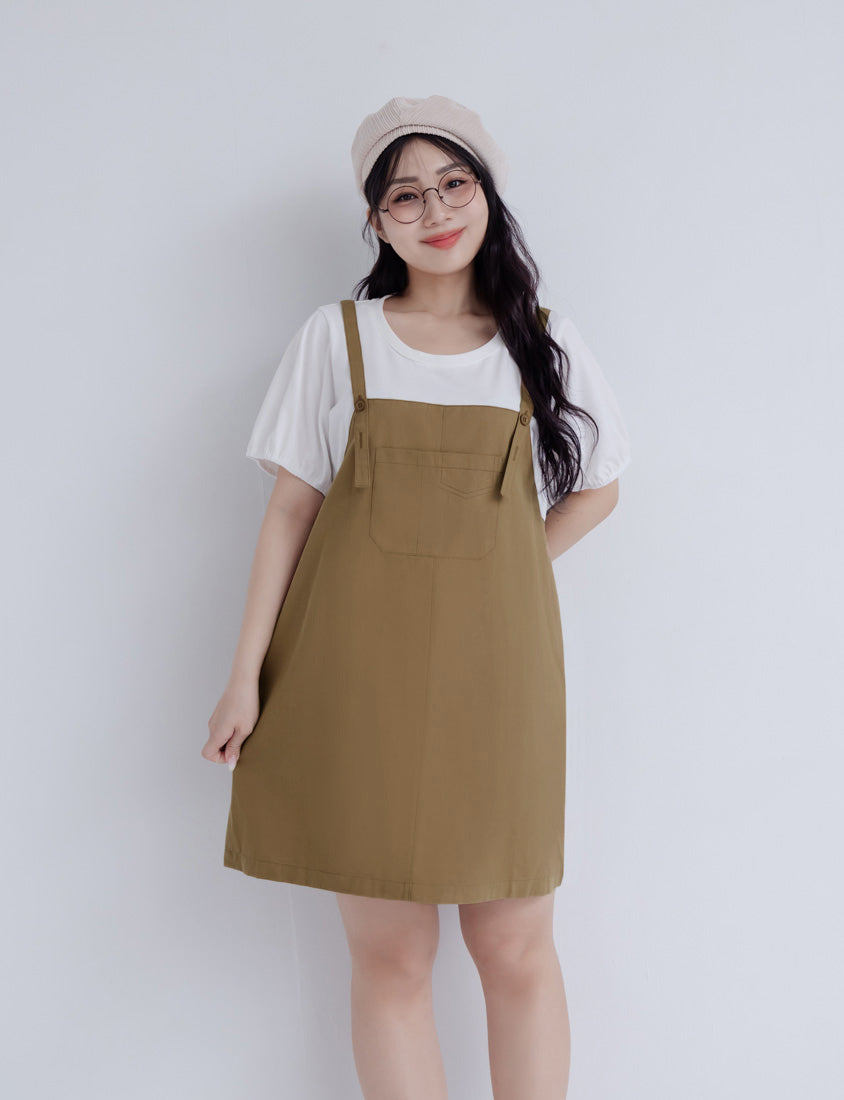 Classic Faux Two-Piece Strap Plus Size Dress