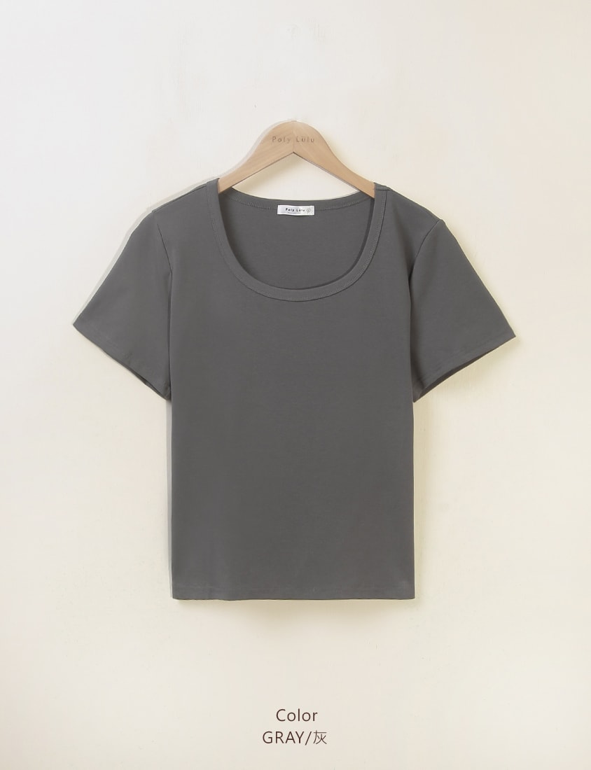 U-Neck Multicolor Plus Size Comfy Slim Tee