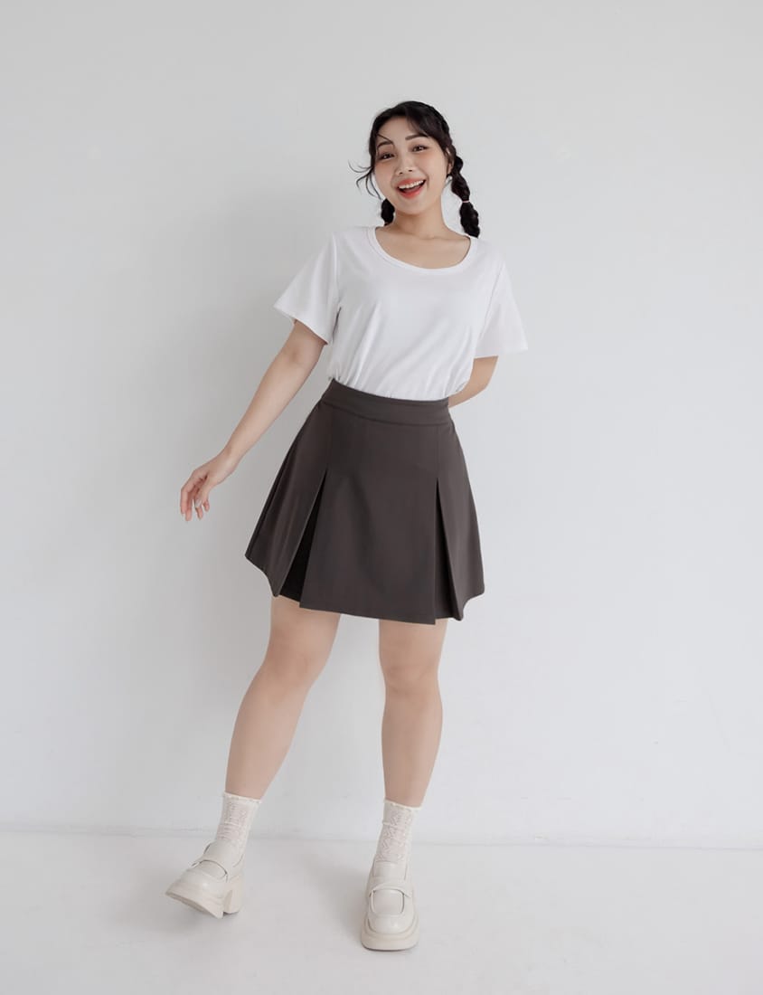 U-Neck Multicolor Plus Size Comfy Slim Tee