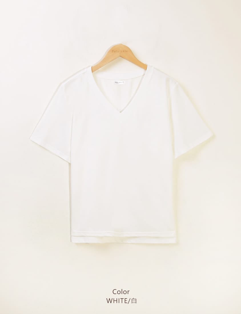 Cooling V-Neck Side Slit Plus Size Graphic Tee
