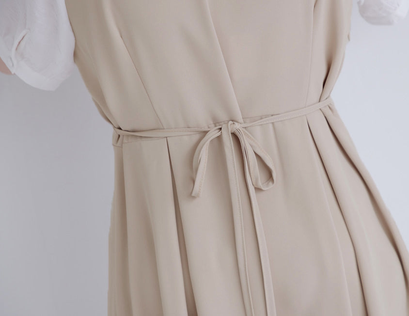 Mixed-Material Patchwork Faux Two-Piece Plus Size Maxi Dress