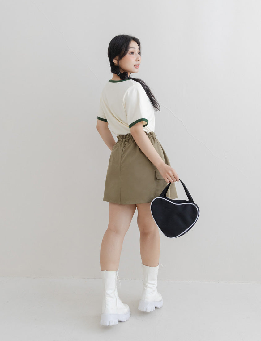 CREAMY Embroidered Color-Block Plus Size Tee