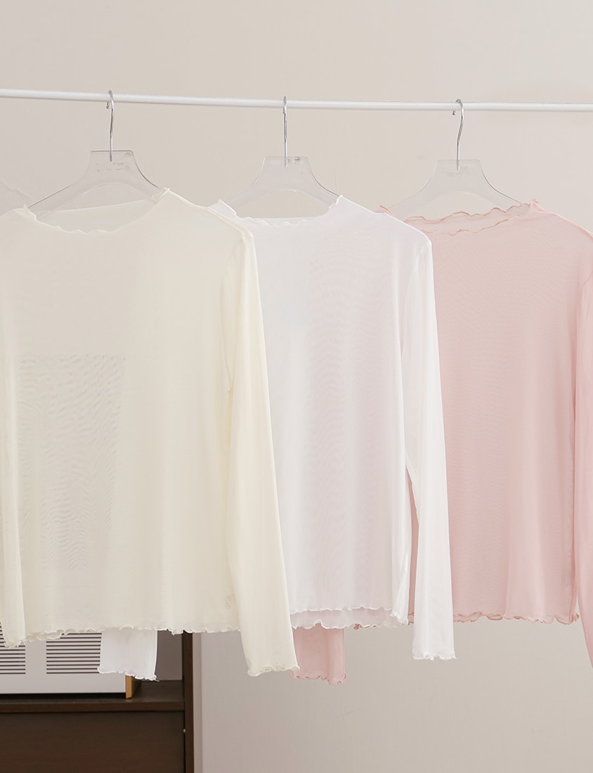 MISS. Multicolor Stretch Sheer Lettuce-Edge Plus Size Top