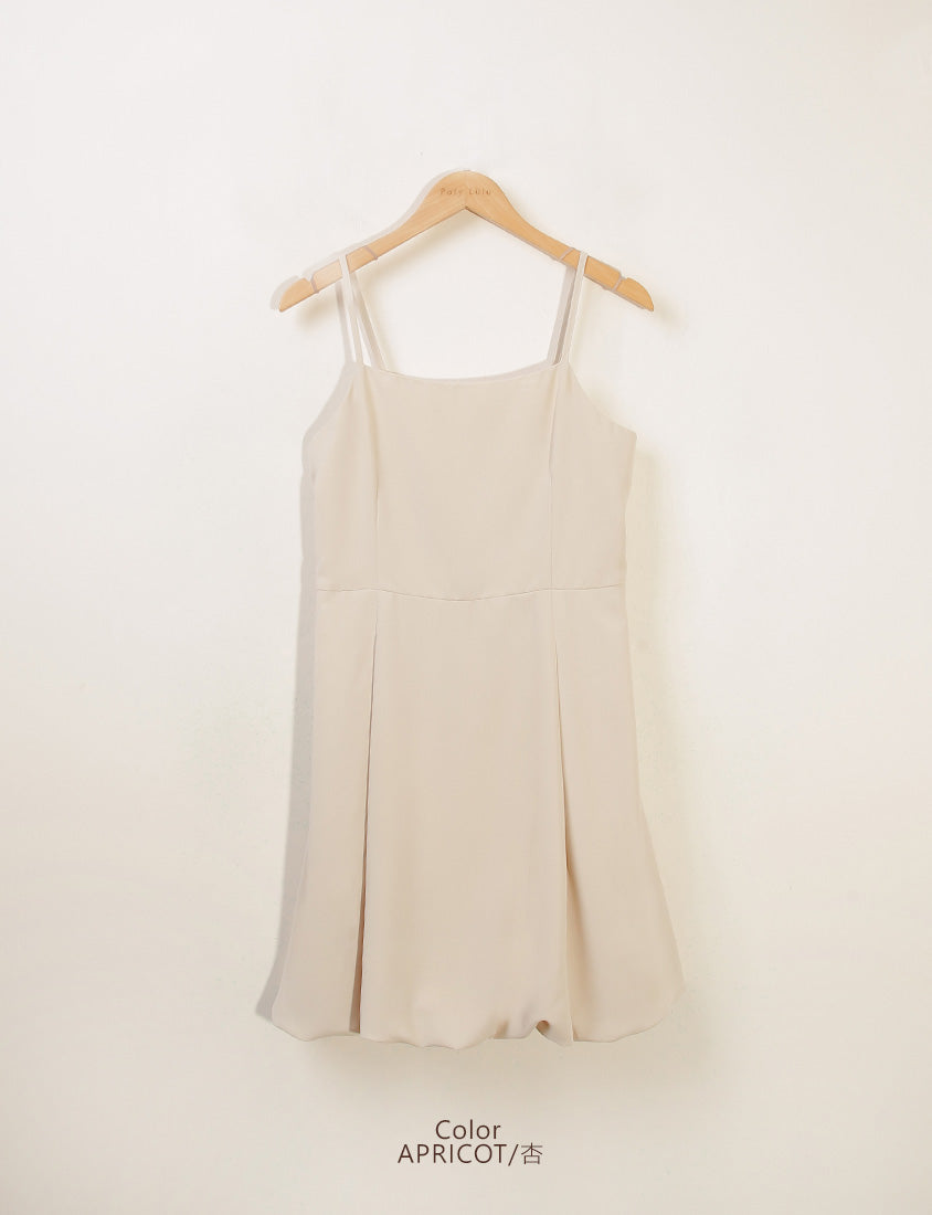 Japanese Style Adjustable Bubble Hem Plus Size Mini Dress