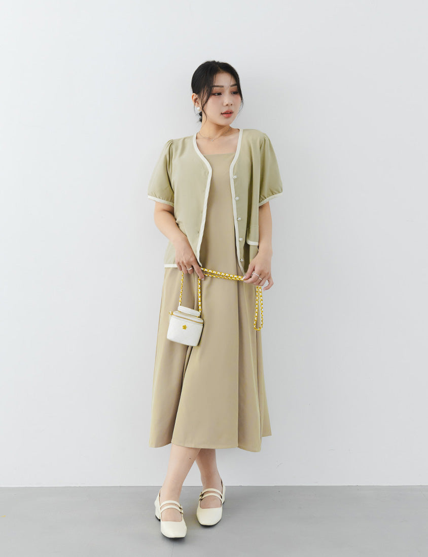 Wrinkle-Resistant Front Slit Adjustable Strap Plus Size Maxi Dress