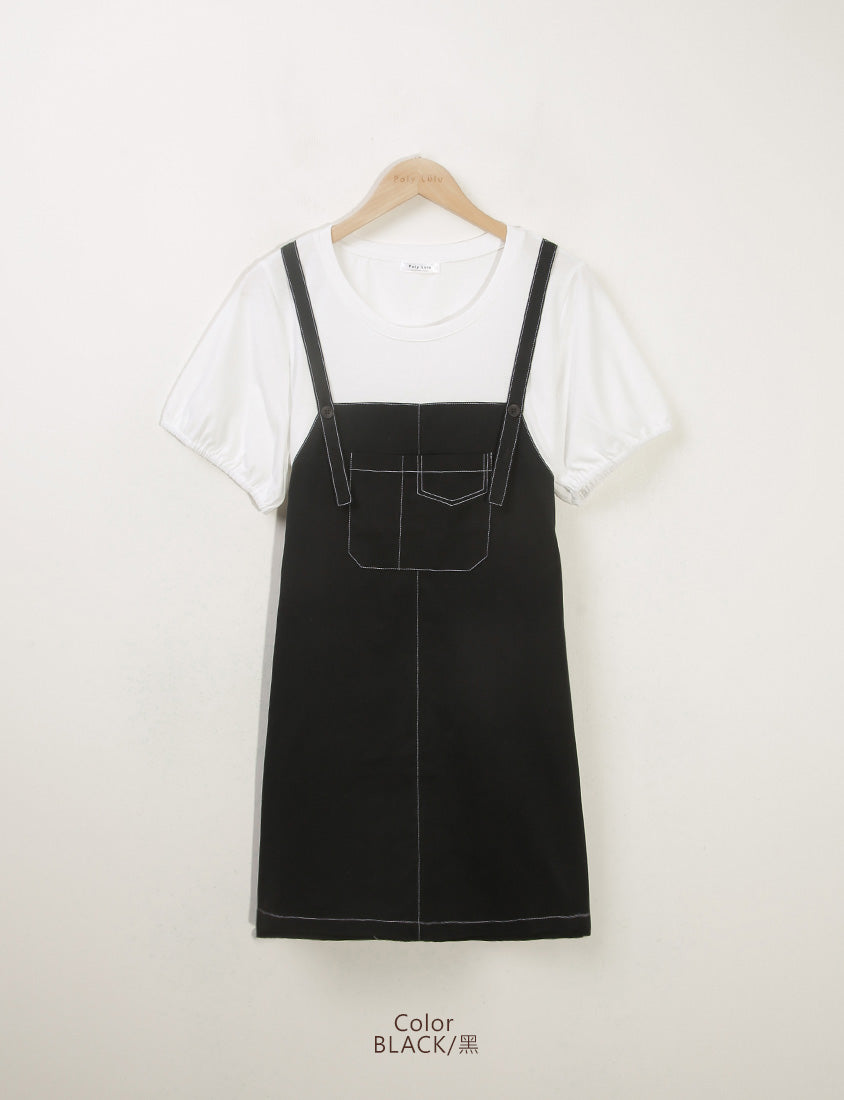 Classic Faux Two-Piece Strap Plus Size Dress