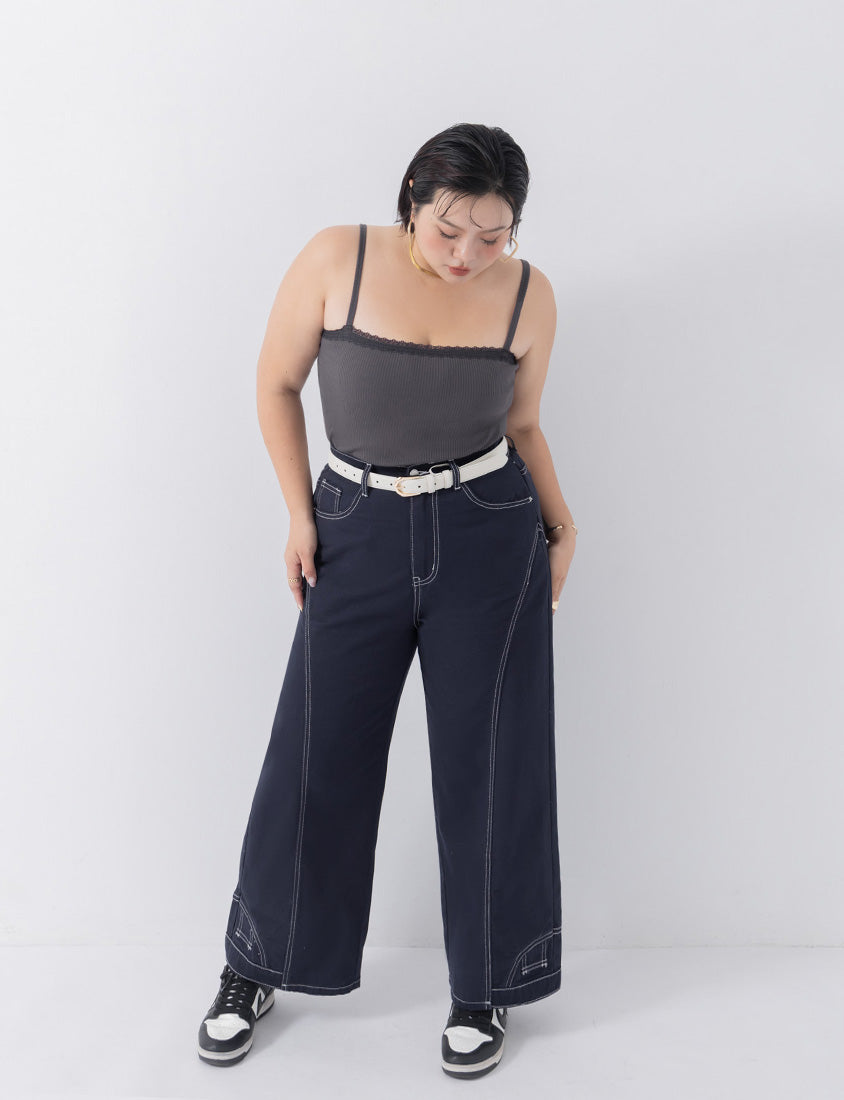 MUA! Inverted Seam Plus Size Straight-Leg Wide Pants