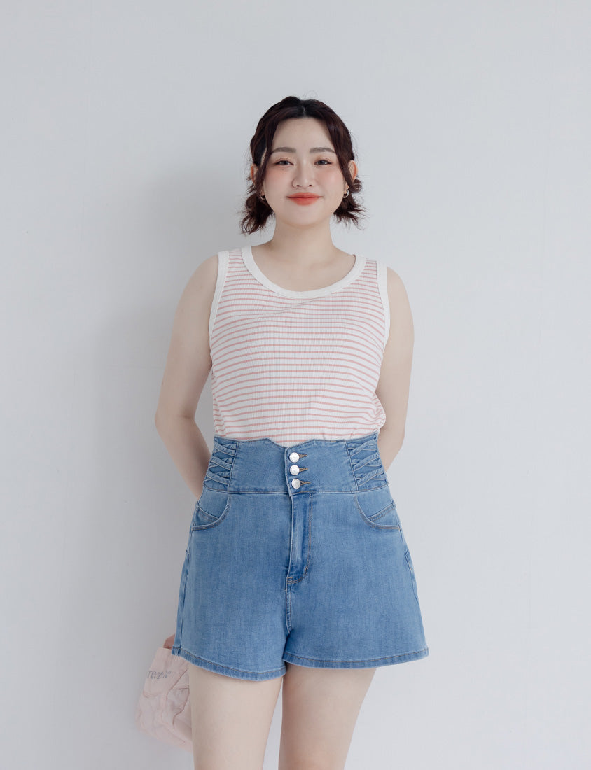 Summer Stripe Colorblock Plus Size Tank