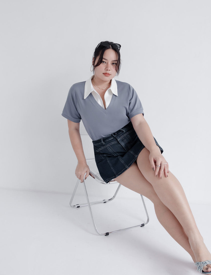 MUA! Sexy Stitching A-Line Plus Size Denim Skirt (with Shorts)