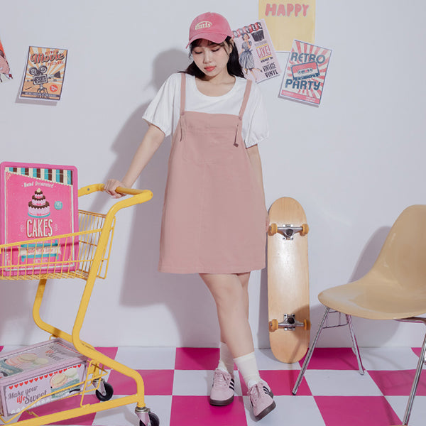 Classic Faux Two-Piece Strap Plus Size Dress