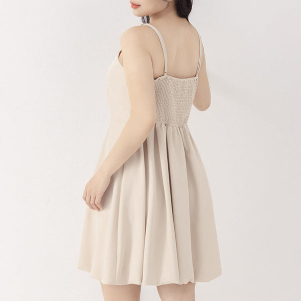 Japanese Style Adjustable Bubble Hem Plus Size Mini Dress