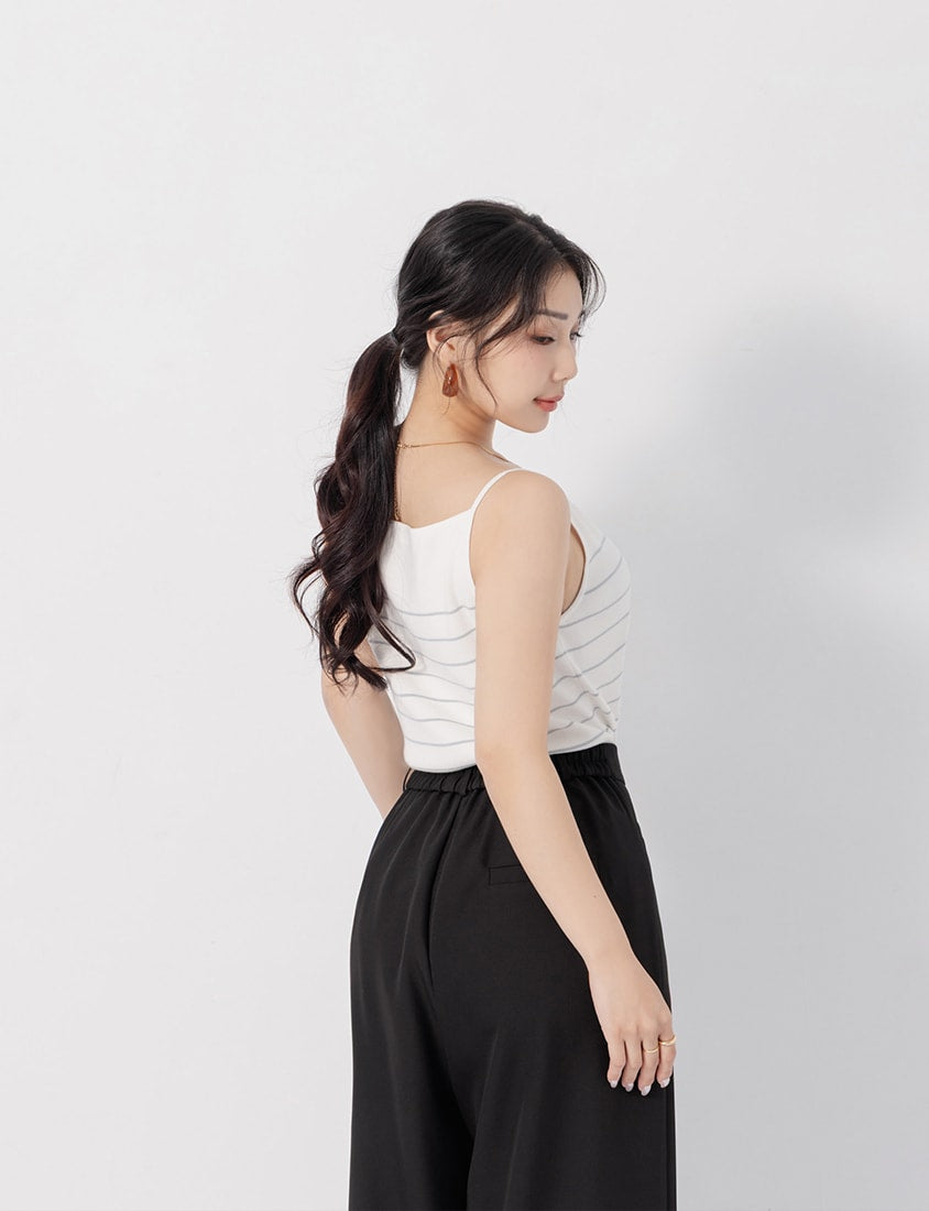 MISS. Versatile Soft Skin Stripe Knit Plus Size Tank Top
