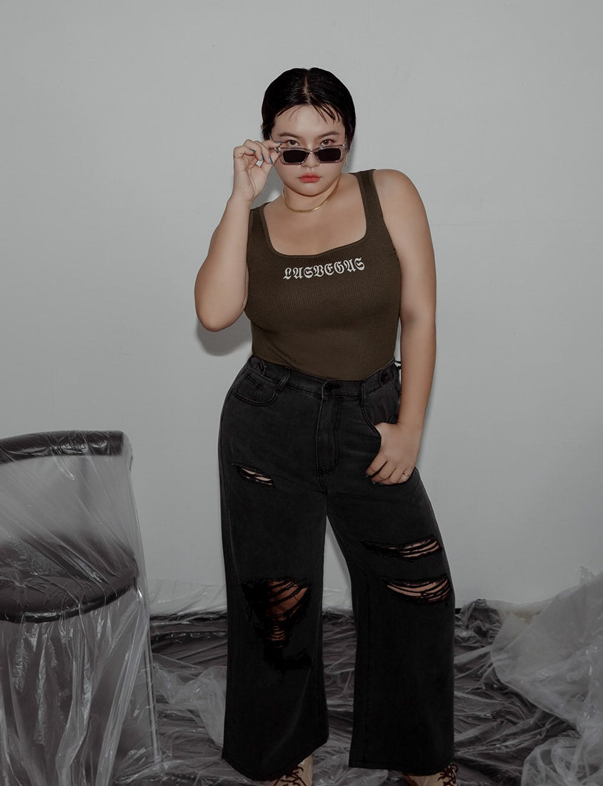 MUA! LAS VEGAS Ribbed Plus Size Tank Top
