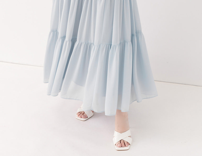 Multi-Layered Romantic Plus Size Chiffon Skirt