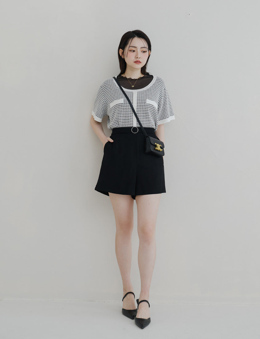 MISS. Latte Series Waistband Twill Plus Size Shorts
