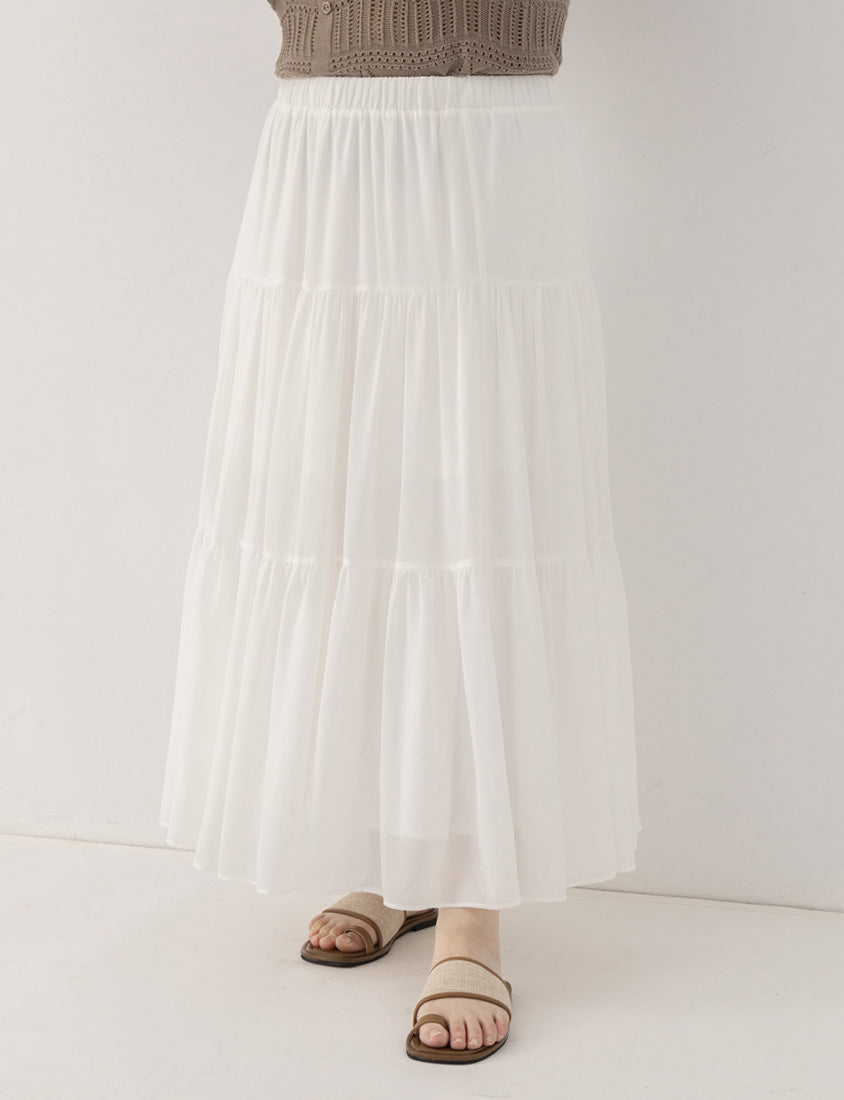 Multi-Layered Romantic Plus Size Chiffon Skirt