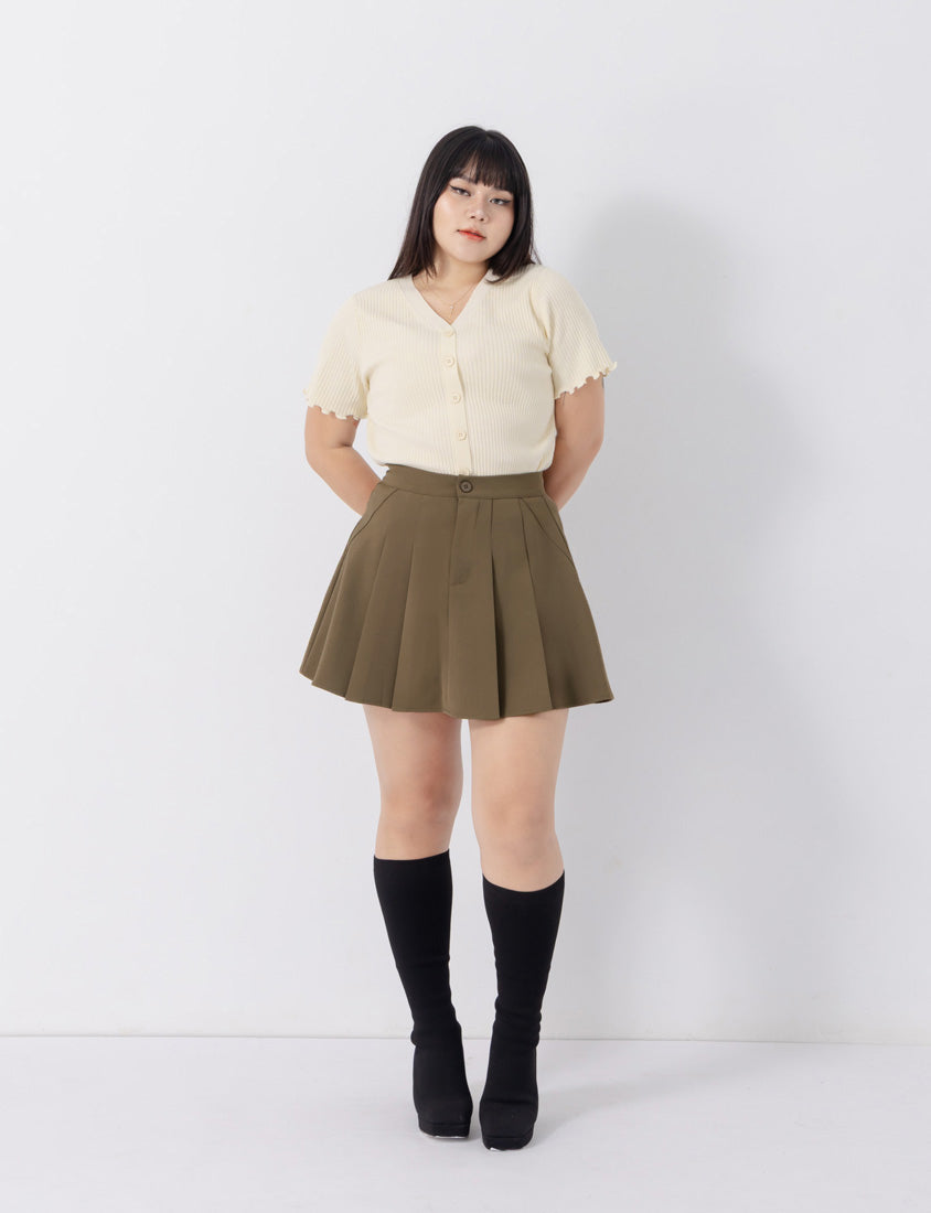 MISS. Standard Perfect Fit Tailored High Waist Pleated Plus Size Skirt