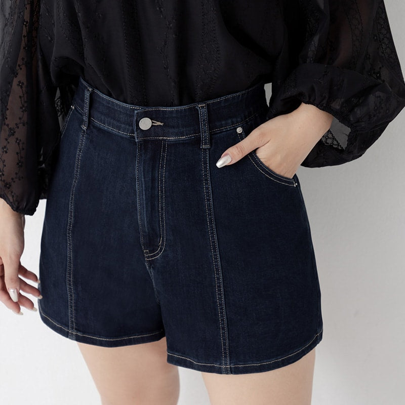 Cooling Tech A-Line Plus Size Denim Shorts