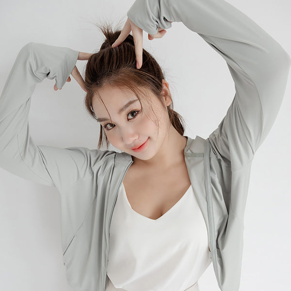 UV PRO+ Cooling Tech Sun Protection Plus Size Cropped Jacket