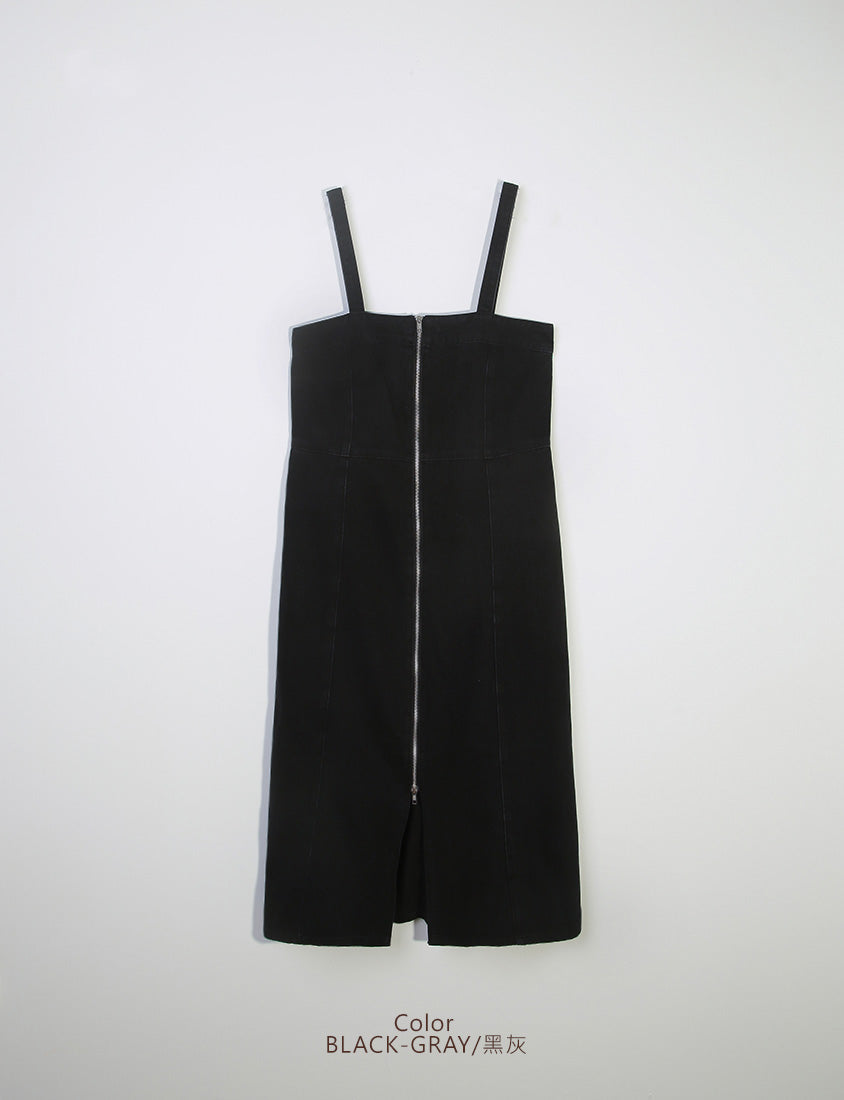 MUA! Sexy Denim Zipper Plus Size Cami Dress