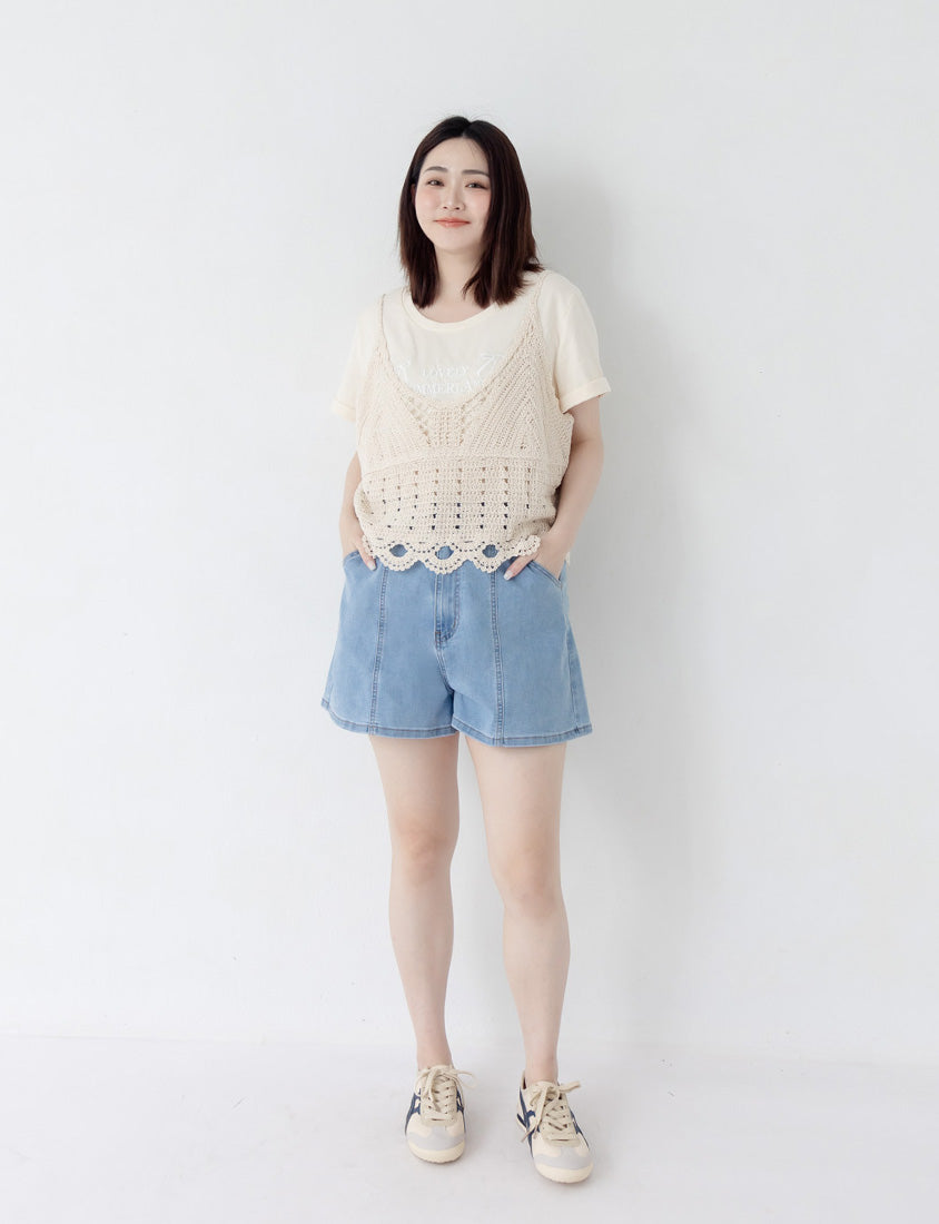 Versatile Crochet Knit Plus Size Vest