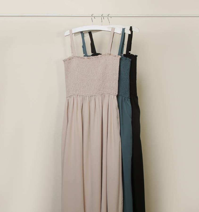 Adjustable Elastic Strap Twill Plus Size Dress