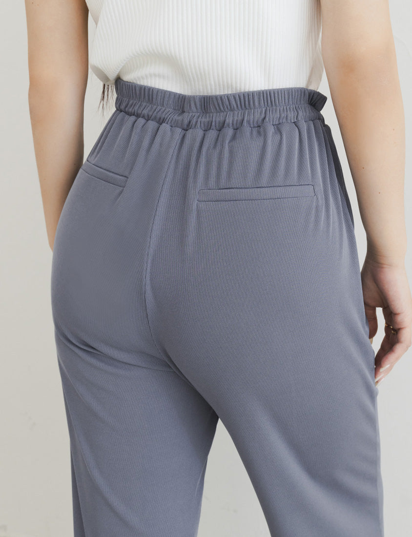 MUA! Ribbed Slimming Slit-Hem Plus Size Pants