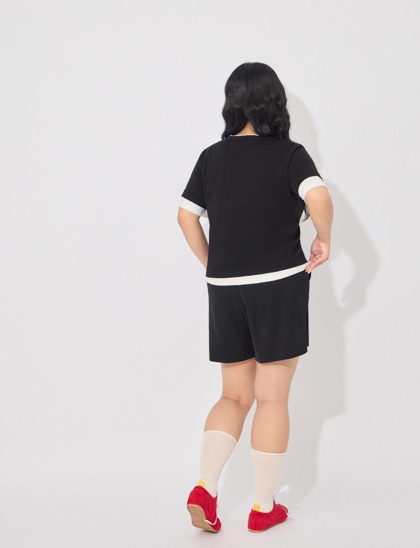 MORE U Asymmetric Wrinkle-Resistant Plus Size Shorts