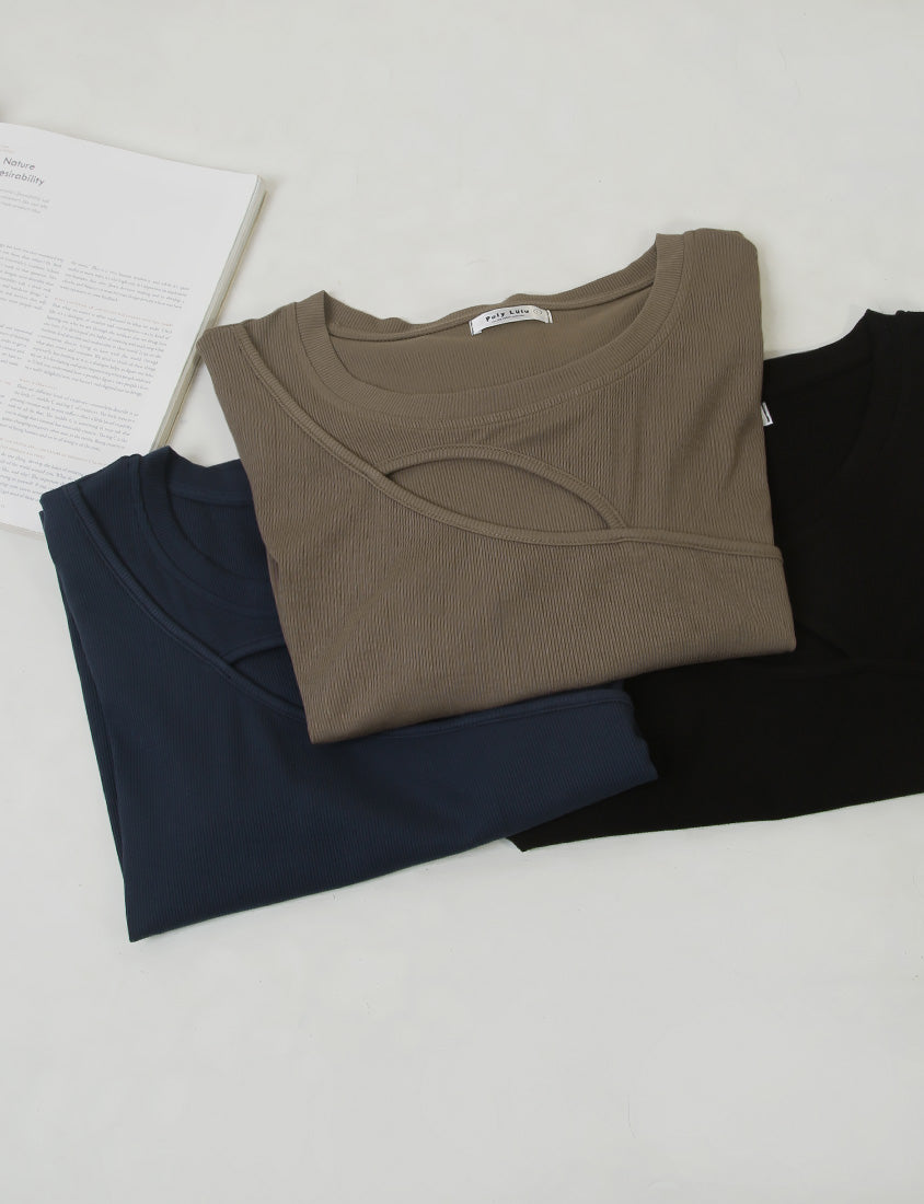 MUA! Sexy Cut-out Ribbed Plus Size Top
