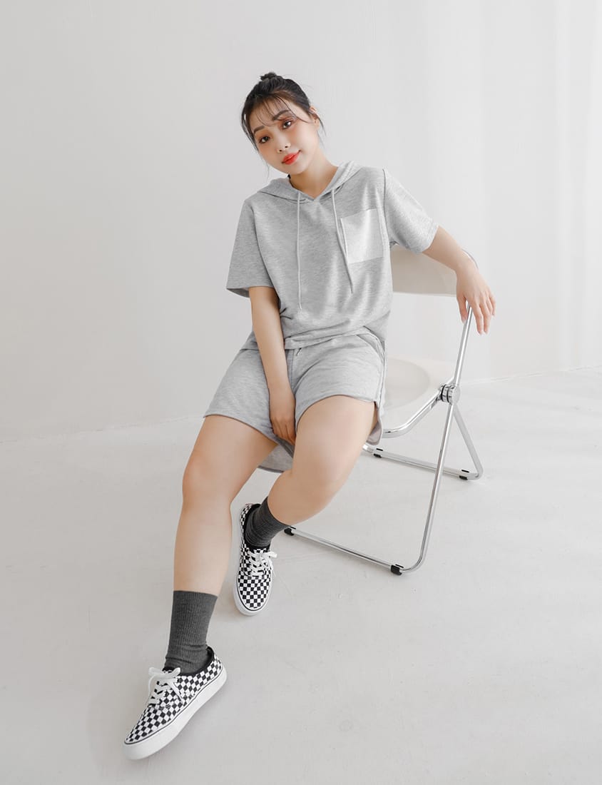 MISS. Casual Slit Drawstring Plus Size Shorts