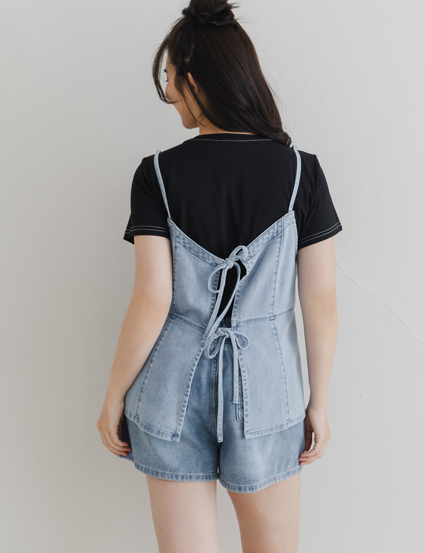 Reversible Silky Denim Plus Size Vest