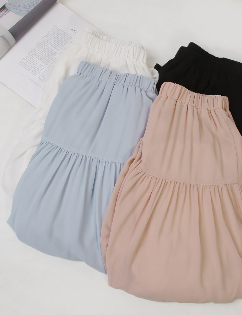 Multi-Layered Romantic Plus Size Chiffon Skirt