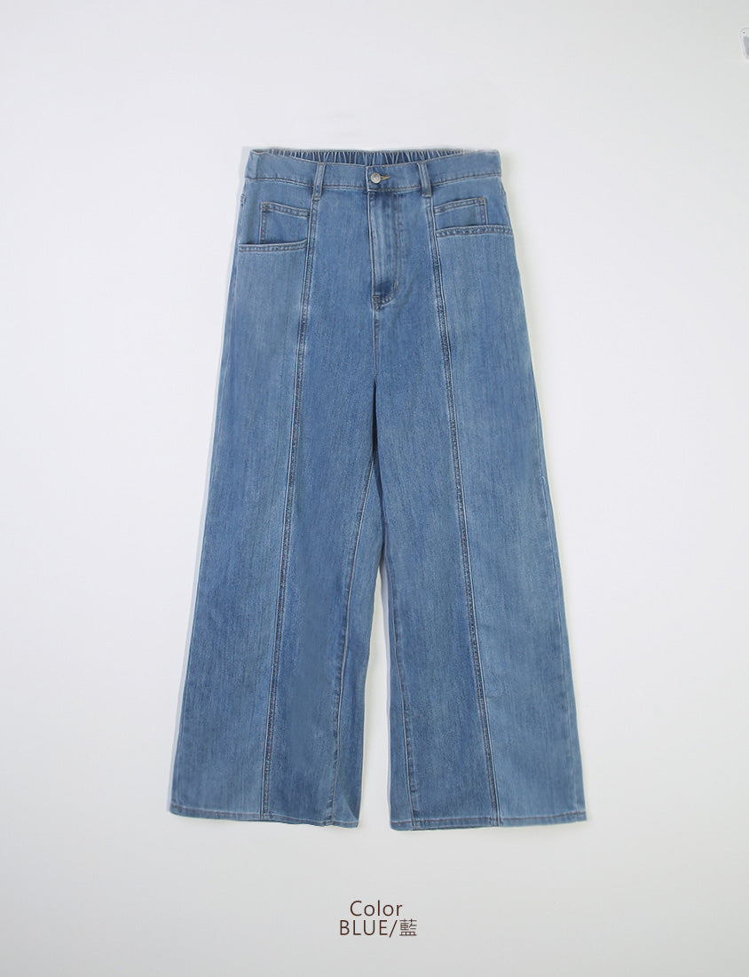 Standard Stitch Detail Plus Size Wide-Leg Jeans