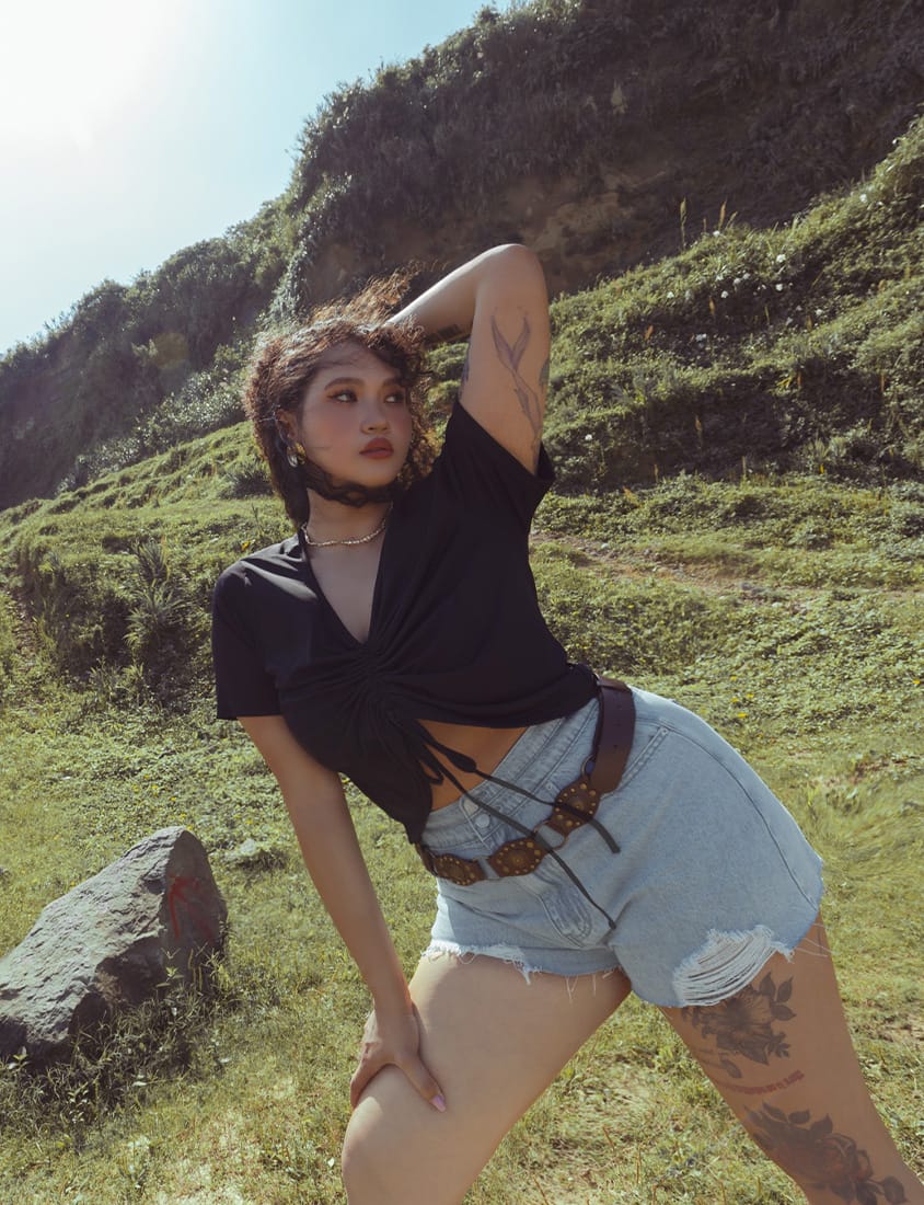 MUA! Edgy Raw-Hem Distressed Plus Size Denim Shorts