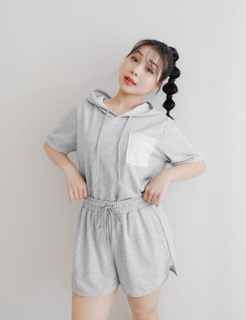 MISS. Casual Slit Drawstring Plus Size Shorts