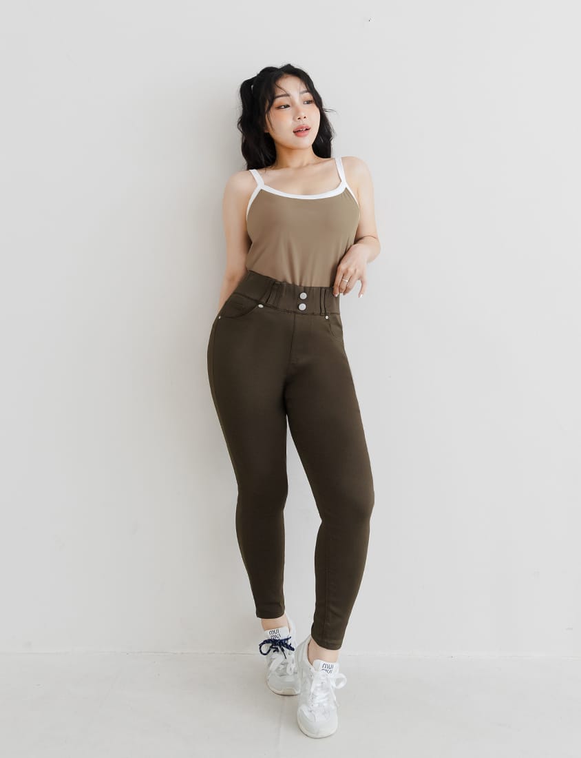 Cooling Elastic Wide Waistband Long Pants