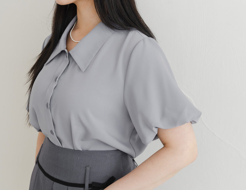 MISS. Elegant Puff Sleeve Plus Size Blouse