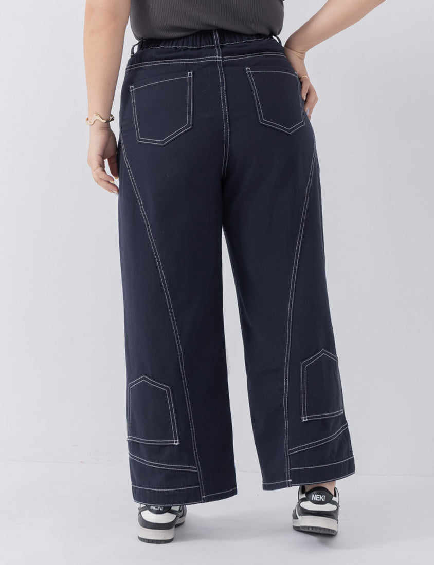 MUA! Inverted Seam Plus Size Straight-Leg Wide Pants