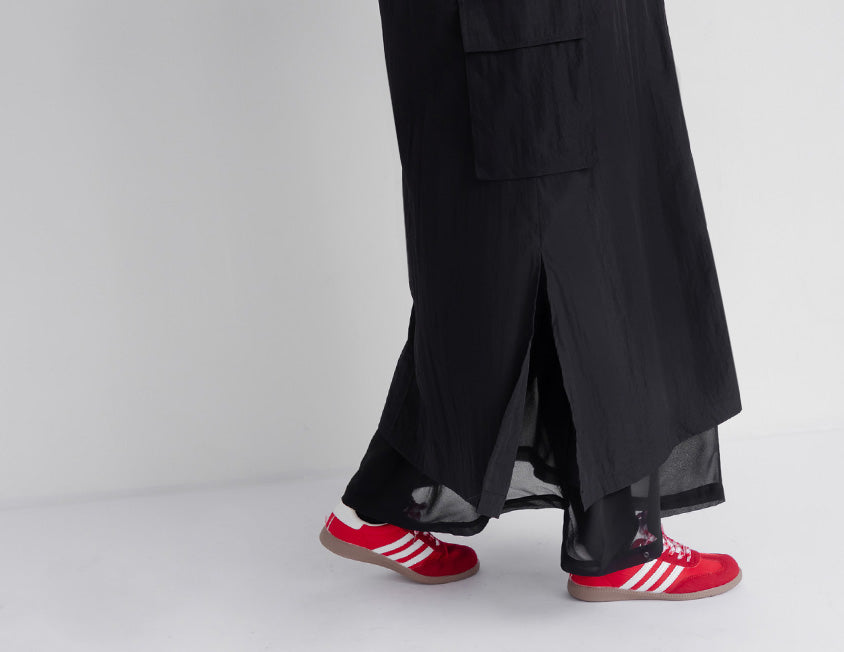 Multi-Layered Cargo Adjustable Strap Plus Size Maxi Dress