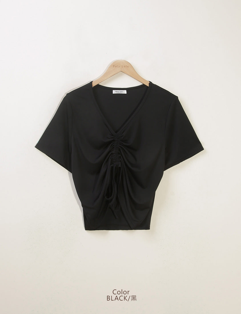 MUA!  Silky Cool-Girl Ruched Plus Size Short Sleeve Top