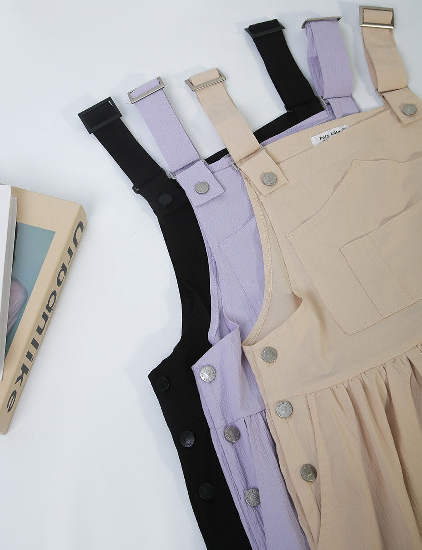 Adjustable Crinkled Utility Pockets Plus Size Cami Dress