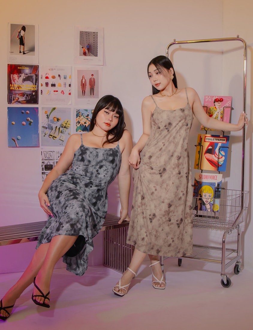 MUA! Sheer Adjustable Tie-Dye Plus Size Maxi Dress