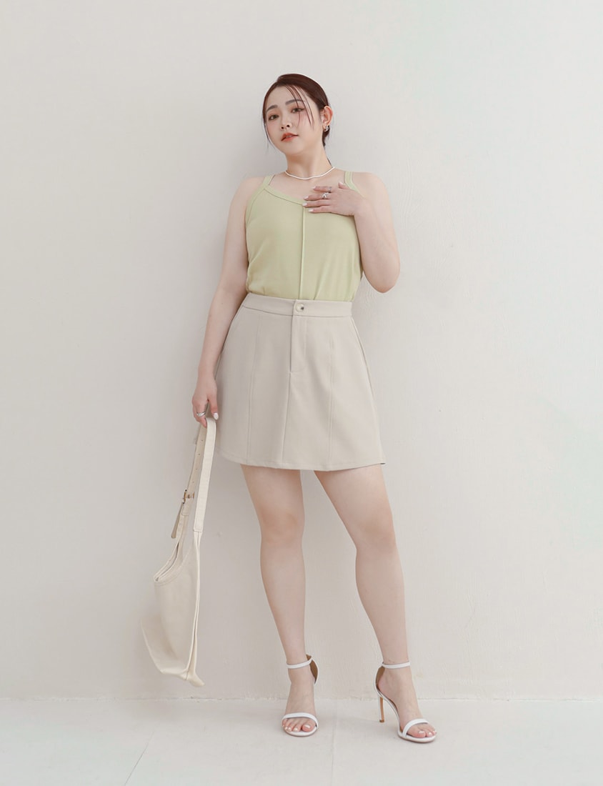 MISS. Silky Cooling Sleeveless Cut Stitch Plus Size Tank Top