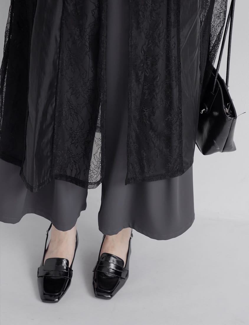 MISS. Elegant Sheer Lace Adjustable Strap Plus Size Cover Up